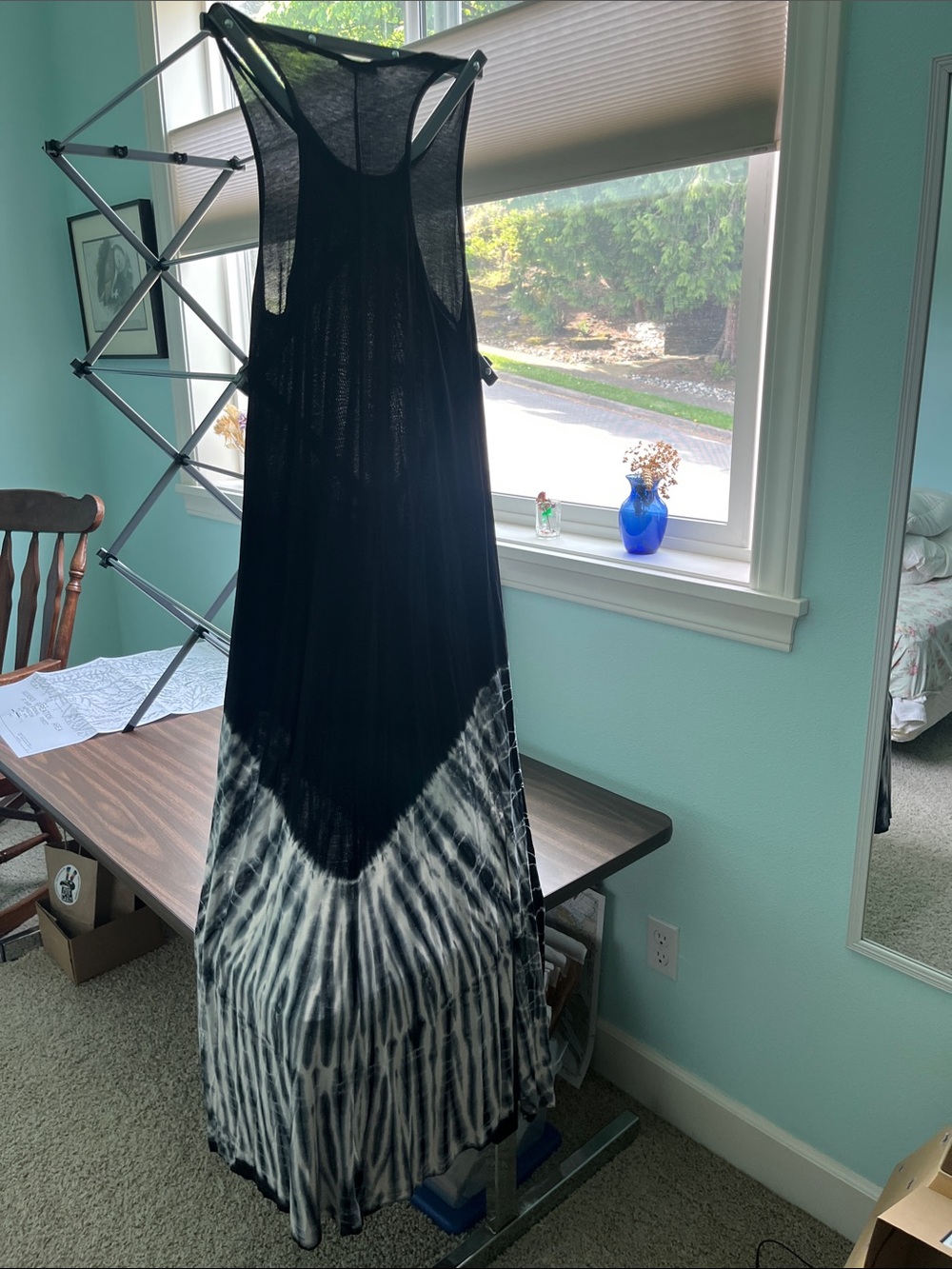 Promesa Black and White Tie-Dye Maxi Dress